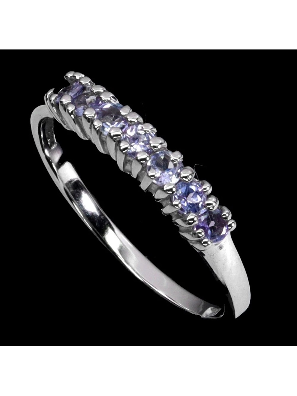 Stunning genuine Blue Violet Tanzanite .55CT 925 Sterling Silver Ring setting